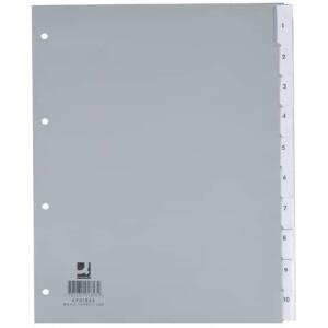 Q-Connect Register - blanko, PP, A4 Überbreite, 10 Blatt, grau