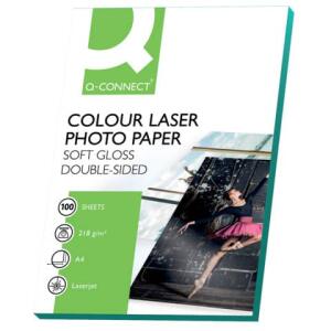 Q-Connect Colour Laser Fotopapier - A4, 210 g/qm, weiß, 100 Blatt