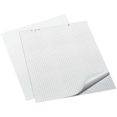 Q-Connect Flipchart-Block - 68 x 99 cm, kariert/blanko, 80 g/qm, 20 Blatt