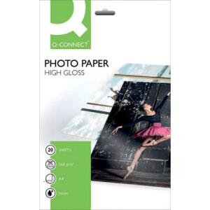 Q-Connect Inkjet-Photopapiere - A4, hochglänzend, 260 g/qm, 20 Blatt