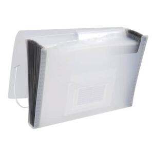 Q-Connect Fächermappe - 13 Taschen, 250 Blatt, PP, transluzent transparent