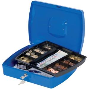 Q-Connect Geldkassette - 325 x 235 x 85mm, blau