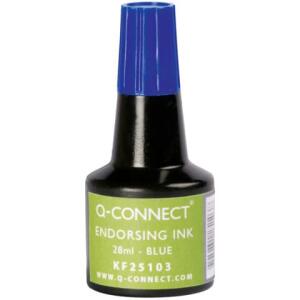Q-Connect Stempelfarbe - ohne Öl, 28 ml, blau