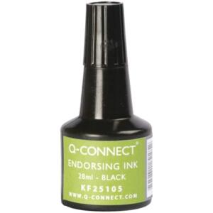 Q-Connect Stempelfarbe - ohne Öl, 28 ml, schwarz