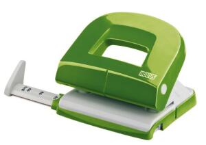 Novus Bürolocher E 216 fresh,bis 16 Blatt fresh grün/grau, Anschlagschiene