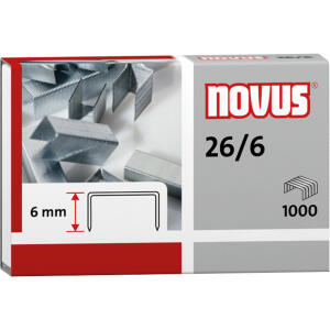 Novus Heftklammern 26/6 1.000 Stück, Schenkellänge 6 mm