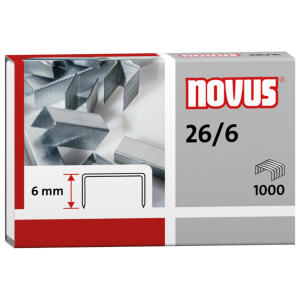 Novus Heftklammern 26/6 5.000 Stück, Schenkellänge 6 mm
