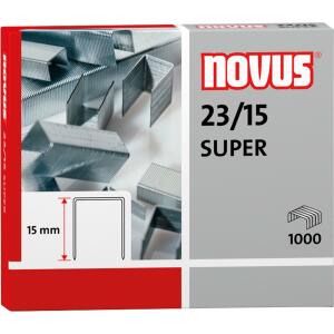 Novus Heftklammern 23/15 SUPER 1.000 Stück, Schenkellänge 15 mm