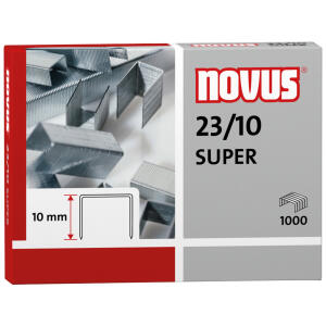 Novus Heftklammern 23/10 SUPER 1.000 Stück, Schenkellänge 10 mm