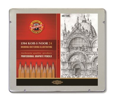 KOH Graphitstifte Gradation 8B - 10H 24er M-Etui
