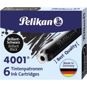 Pelikan Tintenpatrone 4001 TP/6 brill.-schw 6 Patronen in der Faltschachtel