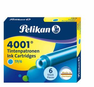 Pelikan Tintenpatrone 4001 TP/6 türkis 6 Patronen in der Faltschachtel