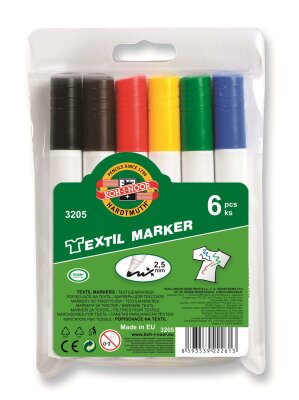 KOH Textilmarker Jumbo 2,5 mm Rundspitze / im 6er Pack