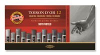 KOH Pastellkreide rund weich 12er Pack Grautöne