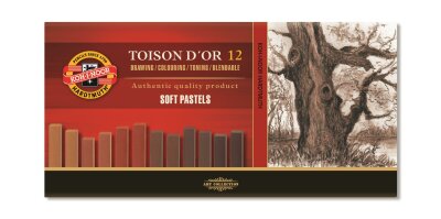 KOH Pastellkreide eckig Soft 12er Pack Brauntöne