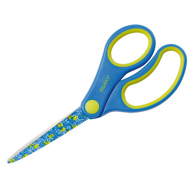 Dahle Kinderschere Kids spitz 5,5 Zoll 14cm, blau Motiv: ABC, Rechtshand