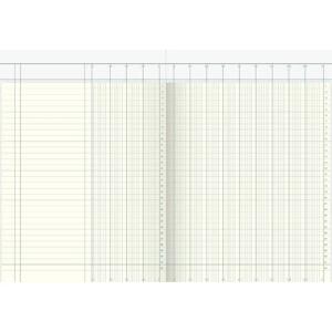 König Ebhardt Spaltenbuch Kopfleisten-Ausführung - A4, 13 Spalten, 40 Blatt, Schema über 2 Seite