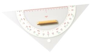 Aristo Kursdreieck 32,5 mm mit Holzgriff, Winkelskalen, 16 cm