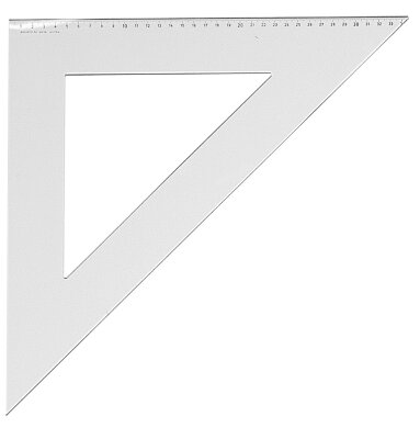 Aristo Dreieck 45 Grad ohne Facette Hypotenuse 49 cm, Teilung 34,6 cm