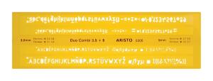 Aristo Schriftschablone Duo Combi 3,5/5mm ISO3098-1/ DIN6776 für Pigmentliner