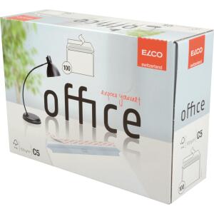 Elco Briefumschlag Office in Shop Box - C5, hochweiß, haftklebend, ohne Fenster, 100 g/qm, 100 Stück