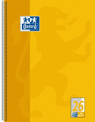 OXFORD Schule Collegeblock A4+ (220 x 295 mm), 80 Blatt, kariert mit weißem Rand rechts, Optik Paper®, 4fach gelocht