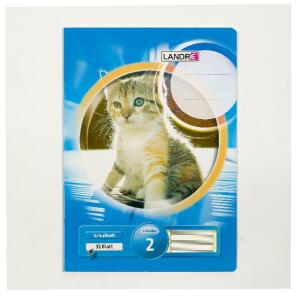 LANDRÉ Schulheft A4, 32 Blatt, 80 g/m², Lineatur 2 (für alle Ausgangsschriften)