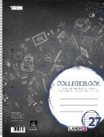 LANDRÉ Collegeblock A4 Abriss, 80 Blatt, 70...