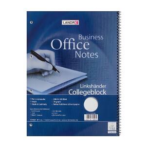 Collegeblock für Linkshänder, A4 , 80 Blatt, 70 g/m², 4fach ,liniert