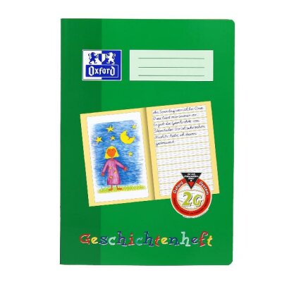 OXFORD Schule Geschichtenheft A4, 16 Blatt, Lineatur 2G, Optik Paper®