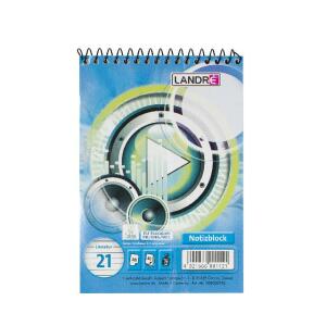 LANDRÉ Spiralnotizblock A6, 40 Blatt, 70 g/m², Lineatur 21 (liniert)