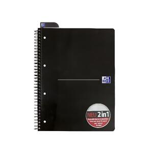 Office Collegeblock - A4+, 2 in 1 kariert/liniert, 70 Blatt, schwarz