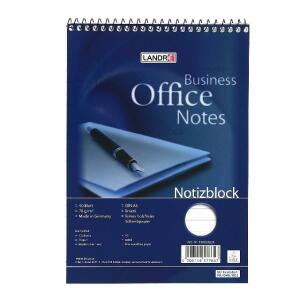 LANDRÉ Spiralnotizblock "Office" A5, 40 Blatt, 70 g/m², perforiert, Lineatur 21 (liniert)