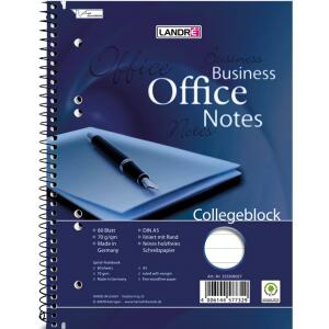 LANDRÉ Collegeblöcke Office 158x210-80 Blatt-Lineatur 27-6-fach Lochung-70g/qm