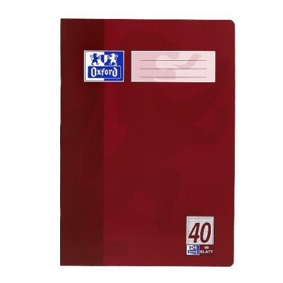 OXFORD Schule Schulheft A4, 16 Blatt, Lineatur 40 (kariert 5 mm mit Rahmen), Optik Paper®