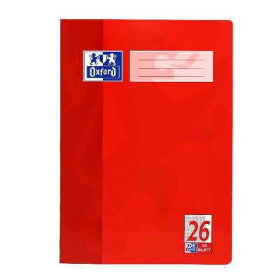 OXFORD Schule Schulheft A4, 32 Blatt, Lineatur 26 (kariert mit Rand rechts), Optik Paper®