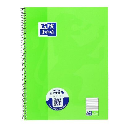 OXFORD Schule Collegeblock A4+ (220 x 295 mm), 80 Blatt, liniert mit Rand links, Optik Paper®, 4fach gelocht