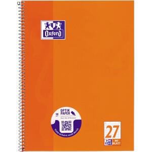 OXFORD Schule Collegeblock A4+ (220 x 295 mm), 80 Blatt, liniert mit Rand links und rechts, Optik Paper®, 4fach gelocht