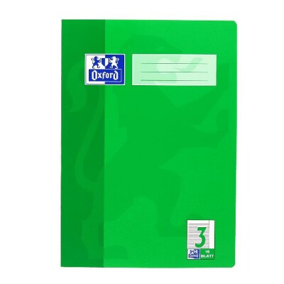 OXFORD Schule Schulheft A4, 16 Blatt, Lineatur 3 mit Rand rechts, Optik Paper®