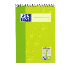 OXFORD Schule Schulblock A5, mit Kopfspirale, 40 Blatt, Lineatur 1, Optik Paper®