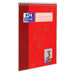OXFORD Schule Schulblock A5, mit Kopfspirale, 40 Blatt, Lineatur 3, Optik Paper®