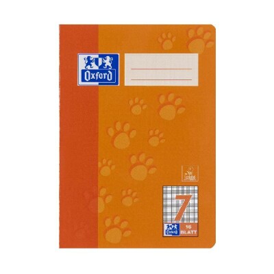 OXFORD Schule Schulheft A5, 16 Blatt, Lineatur 7 (kariert 7 mm), Optik Paper®