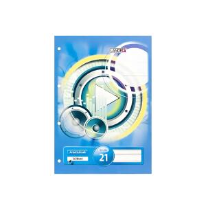 LANDRÉ Arbeitsblock A4, 50 Blatt, 80 g/m², 4fach gelocht, liniert