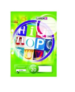 LANDRÉ Arbeitsblock A4, 50 Blatt, 80 g/m², 4fach gelocht, Lineatur 20 (blanko)