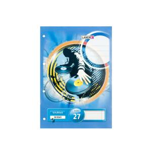 Schulblock A4, 50 Blatt, 70 g/m², 4fach gelocht, Lineatur 27