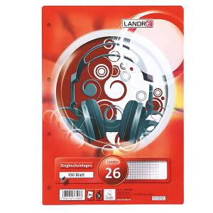 Ringbucheinlagen A4, 100 Blatt, 70 g/m², 4fach gelocht, Lineatur 26