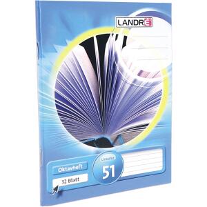 LANDRÉ Oktavheft A6, 32 Blatt, 70 g/m², Lineatur 21 (liniert)