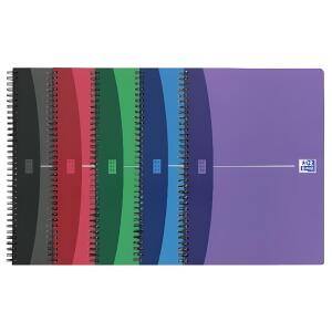 Oxford Office Spiralbuch "Urban Mix" A4, liniert 7 mm, 90 Bl 4 Farben