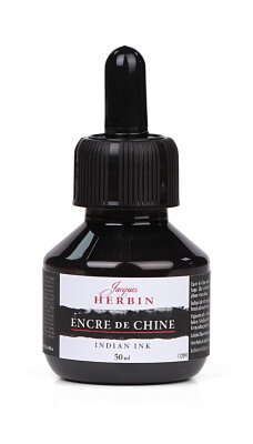 Herbin Tinte Tusche 50ml schwarz