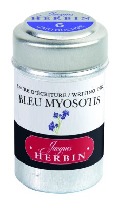 Herbin Dose mit 6 Patronen - Blau Vergissm